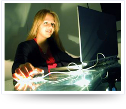 Creative woman working on PC